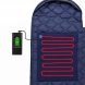 Зимовий спальний мішок з підігрівом USB 215×65 см до -30°C, ковдра з капюшоном для туризму, Синій (509/4596)
