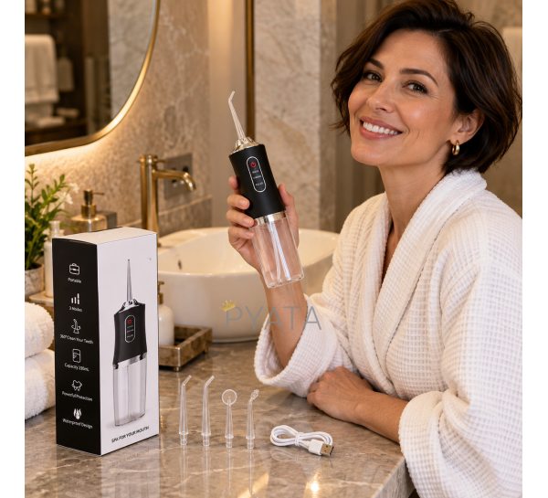 Портативный USB ирригатор для полости рта Portable Oral Irrigator 230 мл Черный (Х26)
