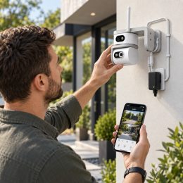 Камера відеоспостереження SmartHD AI08+ 4G PTZ з 2 об’єктивами, V380 Pro, нічним баченням (X05/5940)