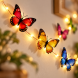 Светодиодная гирлянда Бабочки 3 м, 30 LED, 15 разноцветных бабочек, теплое свечение (ARSH/KAR292)