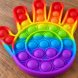 Іграшка антистрес Pop It Веселкова долонька, силіконовий Поп Іт з бульбашками для дітей, райдужний (SIR)