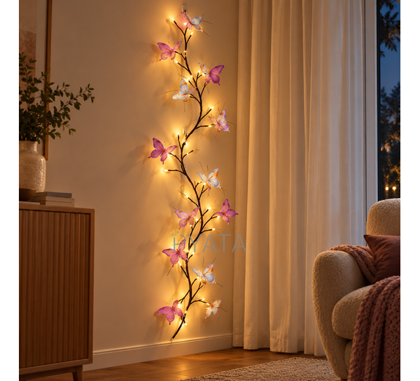 Светодиодная гирлянда «Бабочки» 1,5 м, 30 LED, USB, теплый белый свет (ARSH/KAR289)