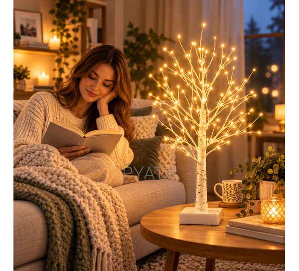 Декоративный светильник Olive Tree Atmosphere Light 60 см – светодиодная береза ​​с теплым свечением (ARSH/MA721)