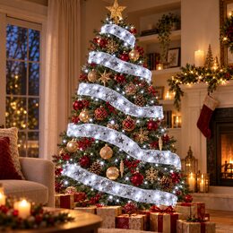 Світлодіодна гірлянда-стрічка Christmas Decoration 5 м, 50 LED, тепле біле світло, на батарейках, Білий (ARSH/MA419)