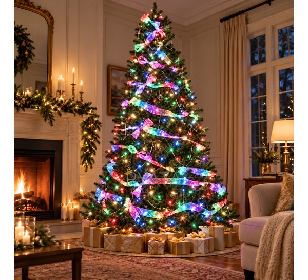 Світлодіодна гірлянда-стрічка Christmas Decoration 5 м, 50 LED, тепле біле світло, на батарейках, Мультиколір (ARSH/MA419)