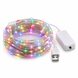 Світлодіодна гірлянда нитка для декору 50 LED, гнучкий дріт, Роса 5 м, батарейки + USB Мультиколір (ARSH/A28)