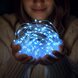 Світлодіодна гірлянда нитка для декору 100 LED, гнучкий дріт, Роса 10 м, батарейки + USB Блакитний (ARSH/A29)