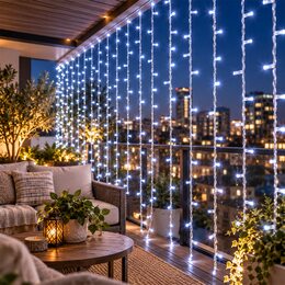 Гирлянда Водопад уличная 480 LED, 3х2 м, 20 нитей, белая, прозрачный провод, 8 режимов, IP44 (ARSH/G145)