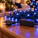 Гирлянда-нить 380 LED синяя на зеленом проводе, 220 В – новогодняя светодиодная гирлянда для елки (ARSH /G512)