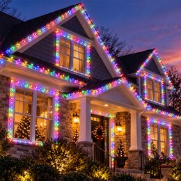 Гірлянда світлодіодна 100 LED різнокольорова на білому проводі, 220V, 10 м (ARSH/LU990)