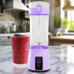 Портативний бездротовий блендер Smart Juice Cup Fruits USB 2 ножа Фіолетовий