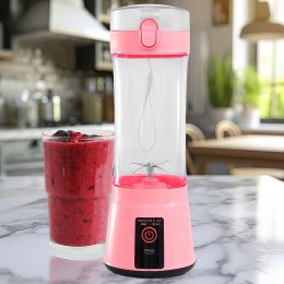 Портативний бездротовий блендер Smart Juice Cup Fruits USB 2 ножа Рожевий