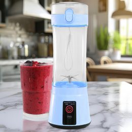 Портативный беспроводной перезаряжаемый блендер Smart Juice Cup Fruits USB 2 ножа Голубой