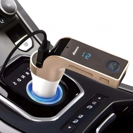 FM модулятор автомобільний Car G7 Bluetooth Золотий (В)