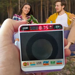 Портативная беспроводная bluetooth колонка-радио Wster WS-918 Белый