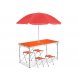 Раскладной туристический стол с 4 стульями для пикника/рыбалки 120х60 см, Оранжевый