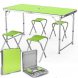 Раскладной туристический стол с 4 стульями для пикника/рыбалки 120х60 см, Зеленый