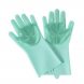 Силиконовые перчатки для мытья и чистки Magic Silicone Gloves с ворсом Мятные
