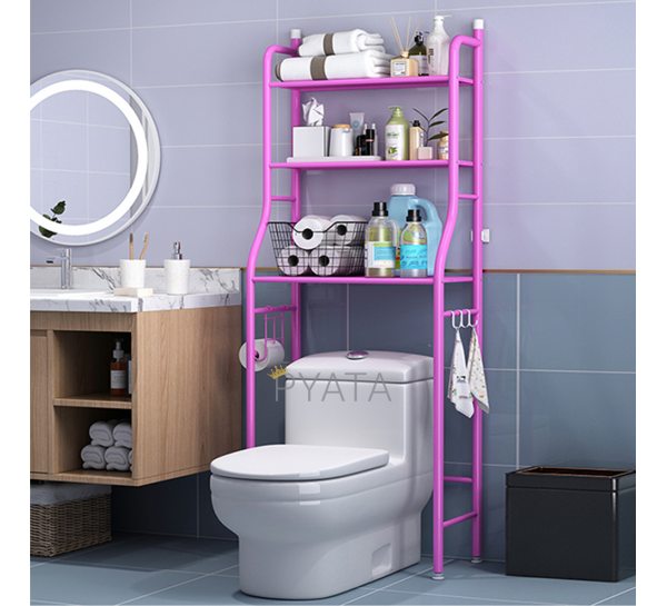 Стеллаж для хранения напольный над унитазом, регулируемый по высоте Toilet Rack на 2 яруса