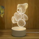 Настольный 3д светильник 3D Desk Мишка с сердцем (205)