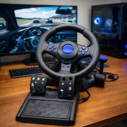 Ігрове кермо з коробкою передач і педалі 7в1 GT-V7 для Switch/Xbox One/Xbox 360/PS4/PS2/PS3/PC (206/93757)
