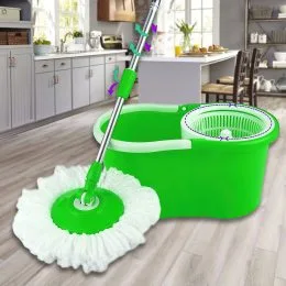 Швабра з відром з автоматичним віджиманням та полосканням Magic Mop Easy 360 Зелений