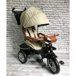 Дитячий триколісний велосипед Best Trike 5099 (БЕЖЕВИЙ), батьківська ручка і поворотне сидіння