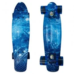 Пенни Борд Best Board 25, двухсторонний окрас, колёса PU светятся Голубой Лед