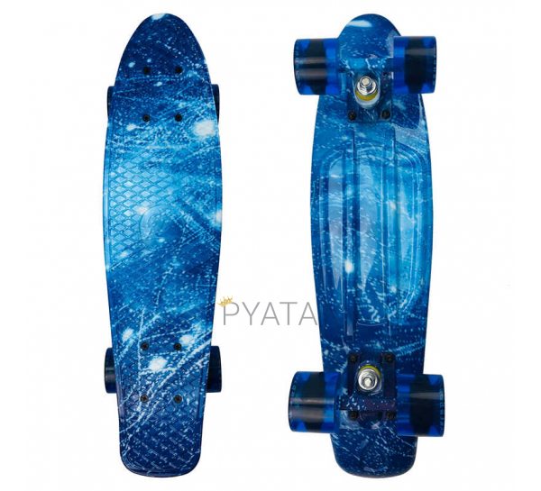 Пенні Борд Best Board 25, двосторонній забарвлення, колеса PU світяться Блакитний Лід