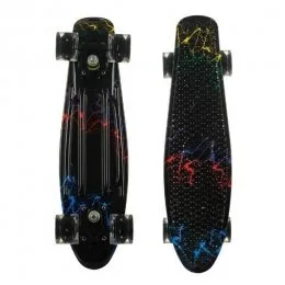 Пенни Борд Best Board 25, двухсторонний окрас, колёса PU светятся Молнии