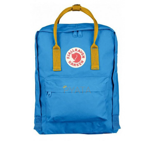 Рюкзак Fjallraven Kanken Classic Блакитний з жовтими ручками (212)