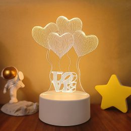Настольный 3д светильник 3D Desk Lamp Сердечки шарики Love (205)