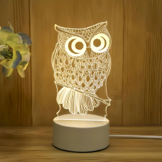 Настільний 3д світильник 3D Desk Lamp Сова (205)