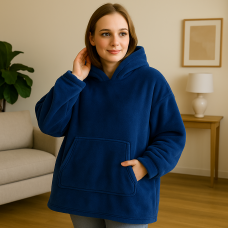 Толстовка-плед з капюшоном HUGGLE HOODIE універсальний розмір Синій (HA-402)