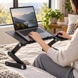 Столик для ноутбука/Два вентилятора охолодження Laptop Table T8 Підставка з активним охолодженням кулер (X26)