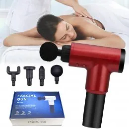 Массажный ударный массажер для тела, мышечный, портативный, ручной Fascial Gun KH-320 Красный