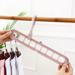 Многофункциональная вешалка для одежды на 9 отверстий Mini Wonder Hanger 9 Pieces Розовая (575)