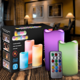 Світлодіодні свічки набір з 3 шт Luma Candles Color Changing на батарейках