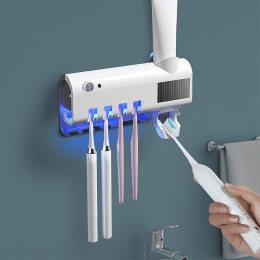 Диспенсер для зубної пасти та щітки автоматичний Toothbrush sterilizer. УФ-стерилізатор (дезінфектор) зубних