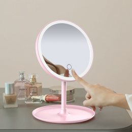 Зеркало с LED подсветкой W8 С яркой лед подсветкой розовое (205)