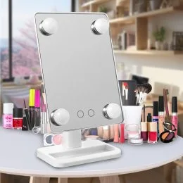 Зеркало для макияжа сенсорное с LED подсветкой Cosmetie Mirror 360 Rotation Angel XR-8989 белый (205)