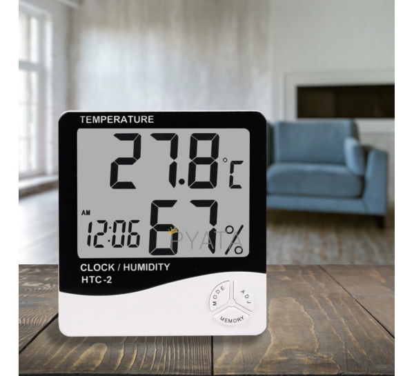 Термометр HTC-2, електронний гігрометр, кімнатний термометр, вимірювач вологи(225)