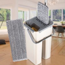 Ледащо швабра Cleaner з віджимом Spin Mop і відром 7 л Бежево-сіре