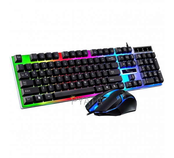 Клавиатура проводная и мишка JEDEL COMBO GK100 + RGB с подсветкой (206)