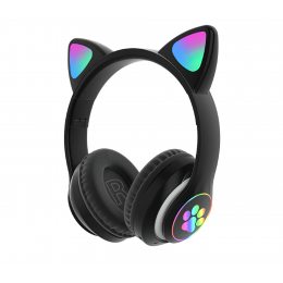 УЦІНКА! Бездротові навушники з котячими вушками Cat VZV-23M Чорнi 206