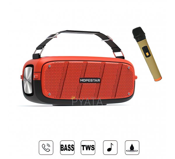 Колонка Bluetooth HOPESTAR RED A20 PRO + мiкрофон 206