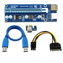 RISER aдaптep PCI-E для відеокарти 6 pin
