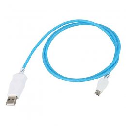 Кабель USB Micro с подсветкой Neon 1 m  Голубой