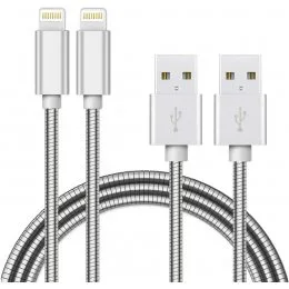 Кабель зарядки Lightning to USB для IOS пристроїв 1м Silver Metal Серебристий Метал