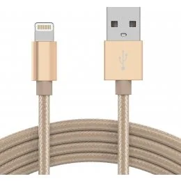 Кабель зарядки Lightning to USB для IOS пристроїв 1м GOLD Metal Золотий Метал